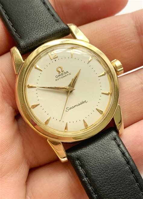 vintage gold omega automatic watch